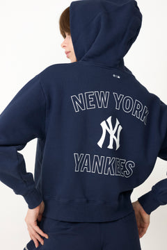 Yankees Curve Hoodie - Dark Navy/White