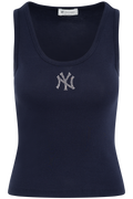 Yankees Krystal Cropped Tank - Dark Navy