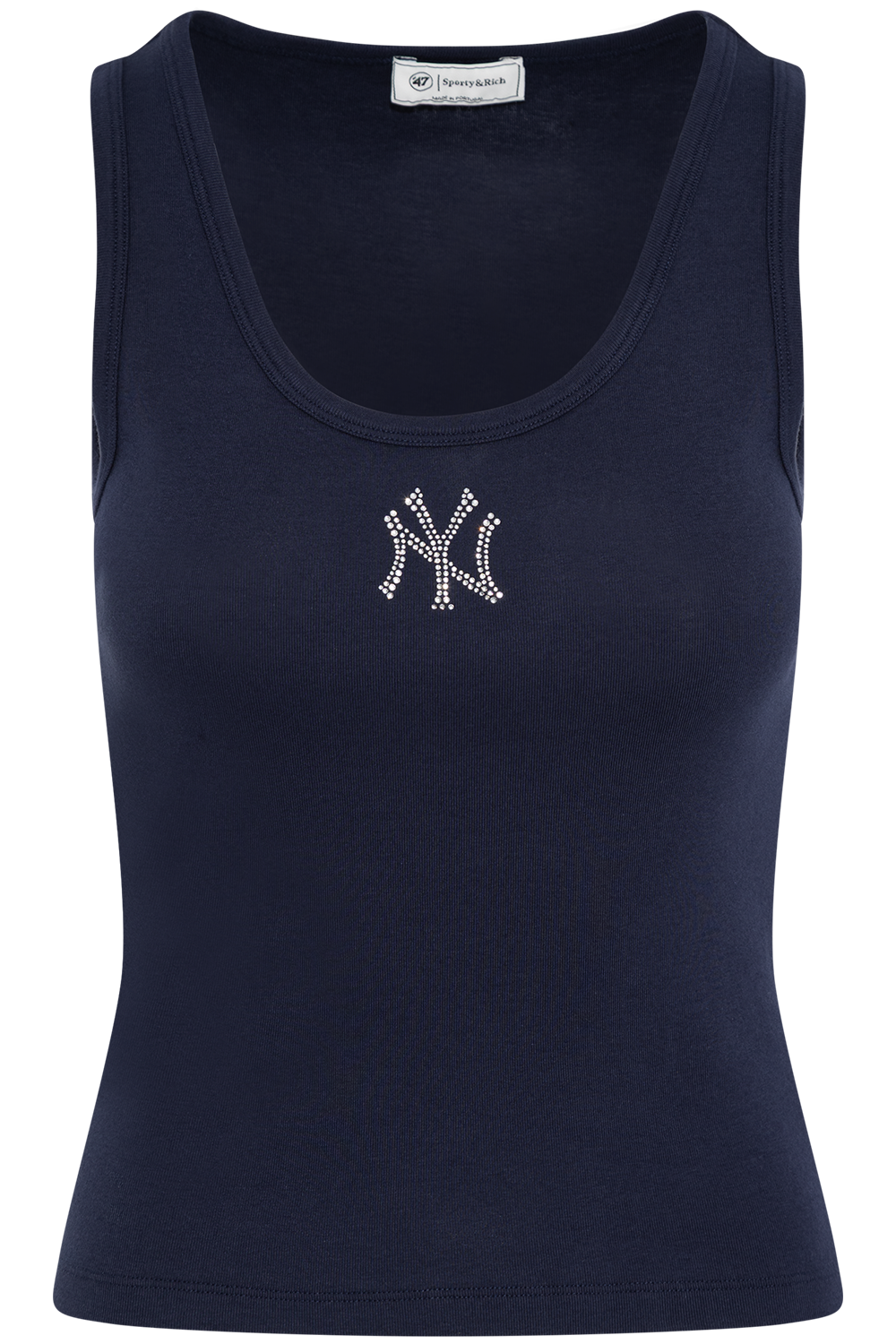 Yankees Krystal Cropped Tank - Dark Navy