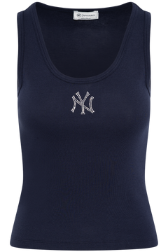 Yankees Krystal Cropped Tank - Dark Navy