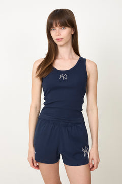 Yankees Krystal Cropped Tank - Dark Navy
