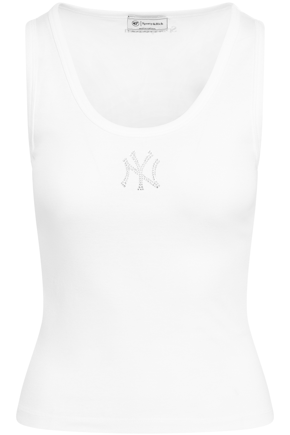 Yankees Krystal Cropped Tank - White/Dark Navy