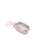 Oval Crystal Chain Clutch Bag - Pink