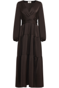 Hedvig Satin Dress - Dark Brown