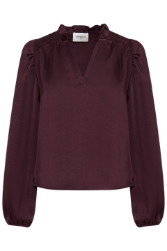 Hilde Satin Blouse - Wine