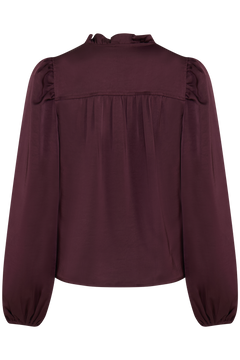 Hilde Satin Blouse - Wine