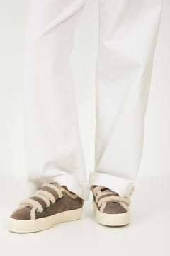 Shearling Low Velcro - Grey