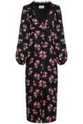 Annicken Floral Midi Dress - Black Floral