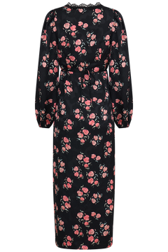 Annicken Floral Midi Dress - Black Floral