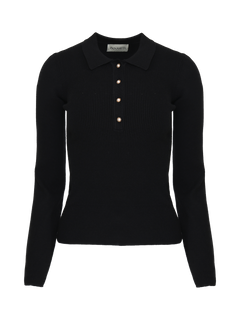 Marte Ls Solid Polo - Black