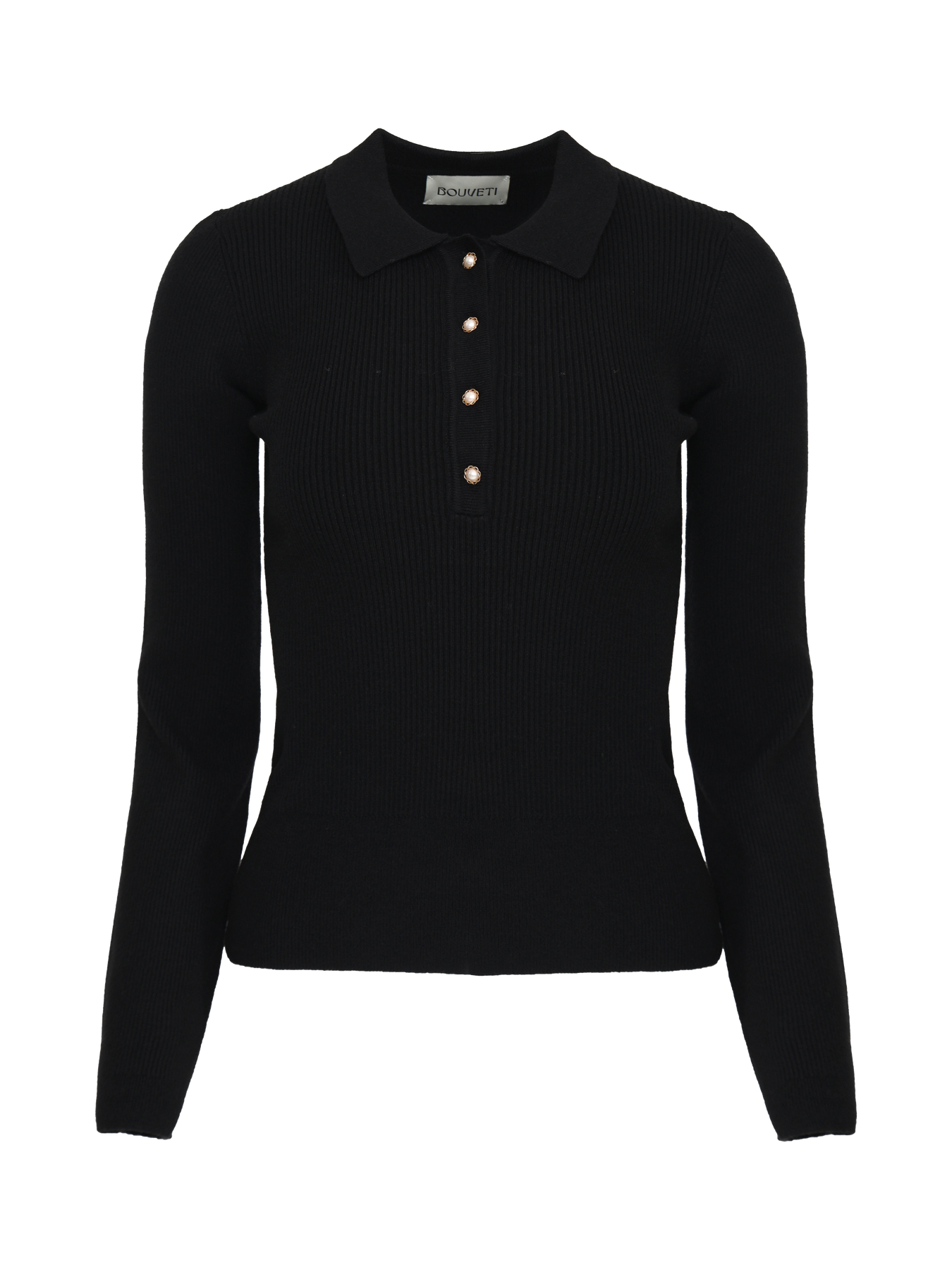 Marte Ls Solid Polo - Black