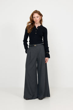 Marte Ls Solid Polo - Black