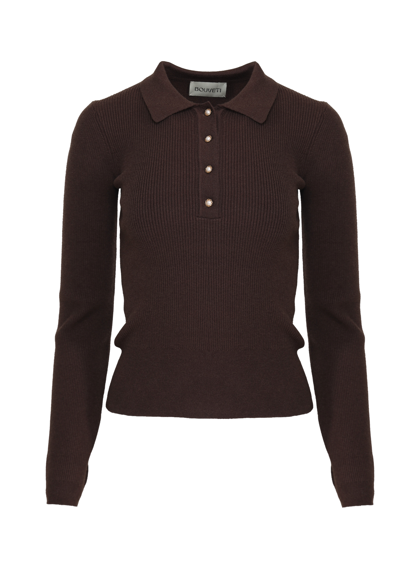 Marte Ls Solid Polo - Brown