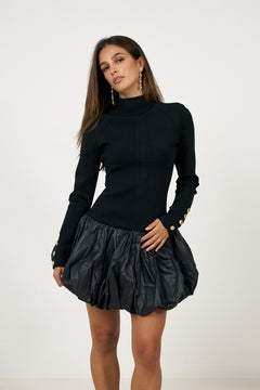 Elodi Knit Mini Dress - Black