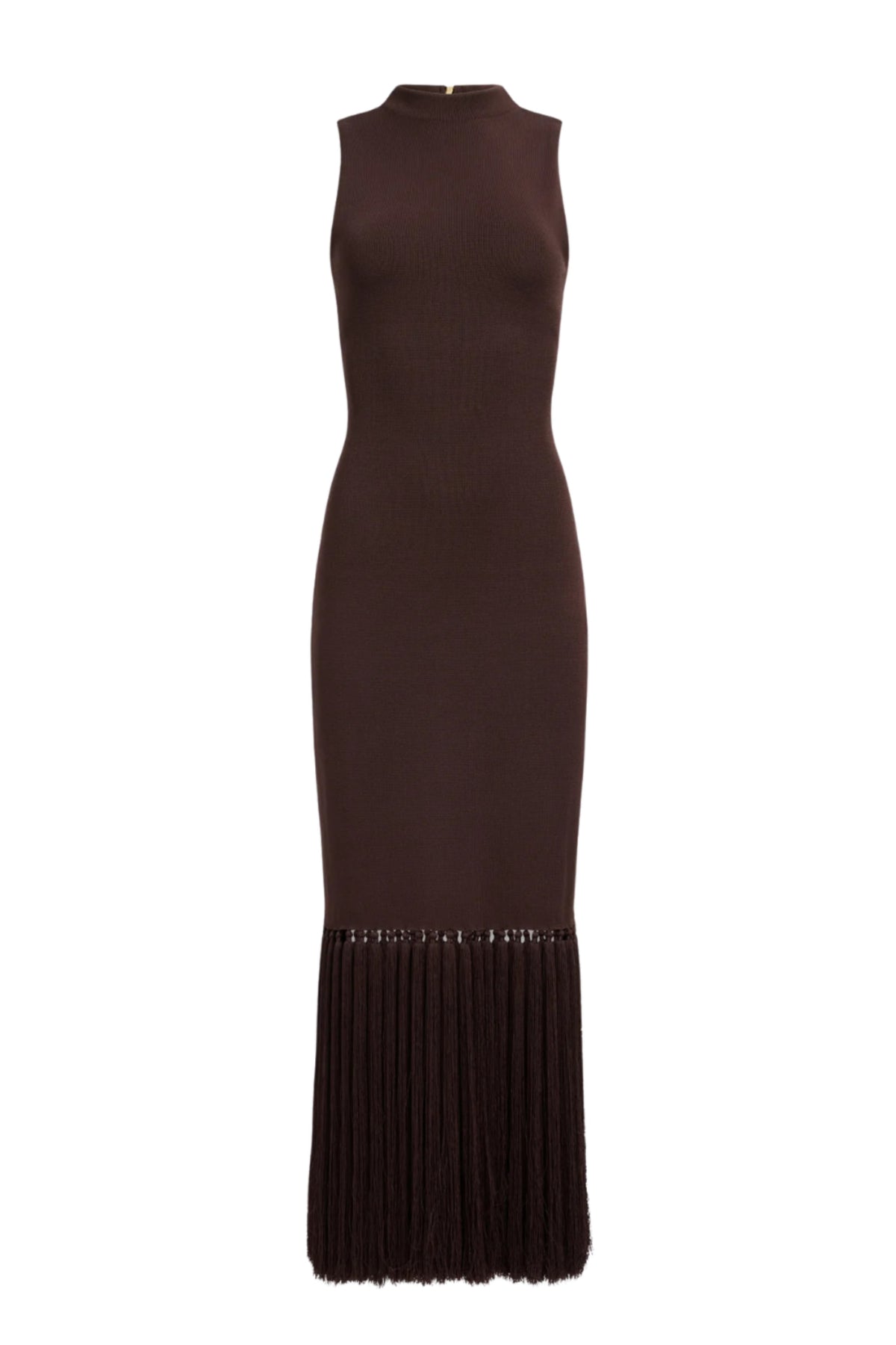 Sofina Knit Tassel Midi Dress - Chocolate