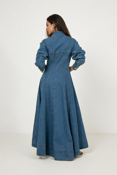 Viva Denim Midi Dress - Stormy Indigo