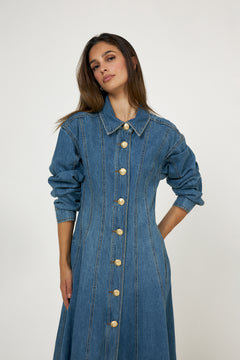 Viva Denim Midi Dress - Stormy Indigo