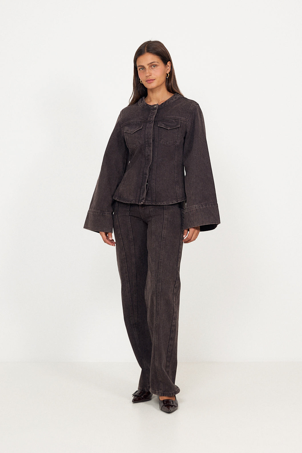 Katia High Rise Wide Jeans - Brown Wash