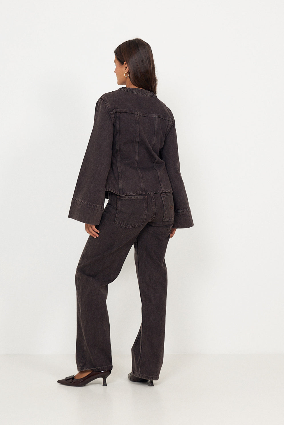 Katia High Rise Wide Jeans - Brown Wash