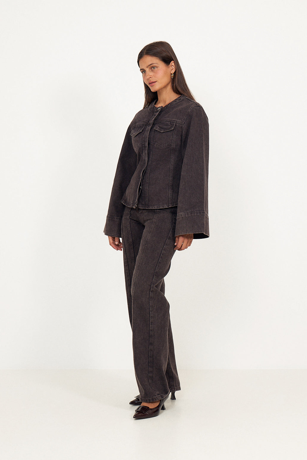 Katia High Rise Wide Jeans - Brown Wash