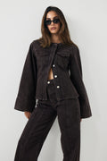 Katia High Rise Wide Jeans - Brown Wash