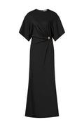 Zilla Brooch Detailed Maxi Dress - Black