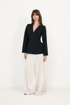 Ninni Cut-Out Shoulder Hourglass Top - Black