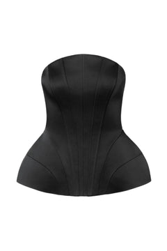 Bellina Sculpted Corset Top - Black