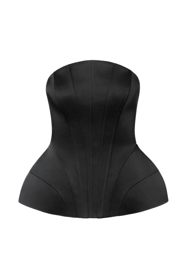 Bellina Sculpted Corset Top - Black