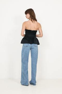 Bellina Sculpted Corset Top - Black
