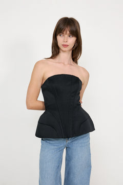 Bellina Sculpted Corset Top - Black