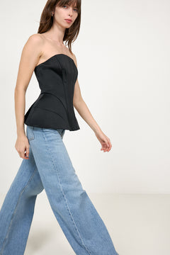 Bellina Sculpted Corset Top - Black