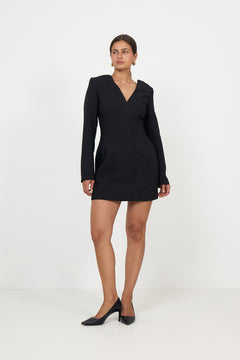 Ninni Cut-Out Shoulder Hourglass Mini Dress - Black