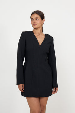 Ninni Cut-Out Shoulder Hourglass Mini Dress - Black
