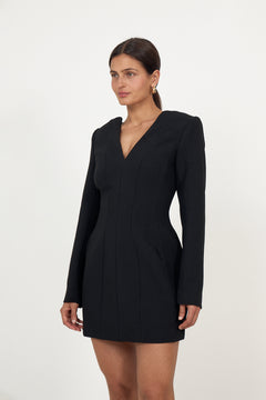 Ninni Cut-Out Shoulder Hourglass Mini Dress - Black
