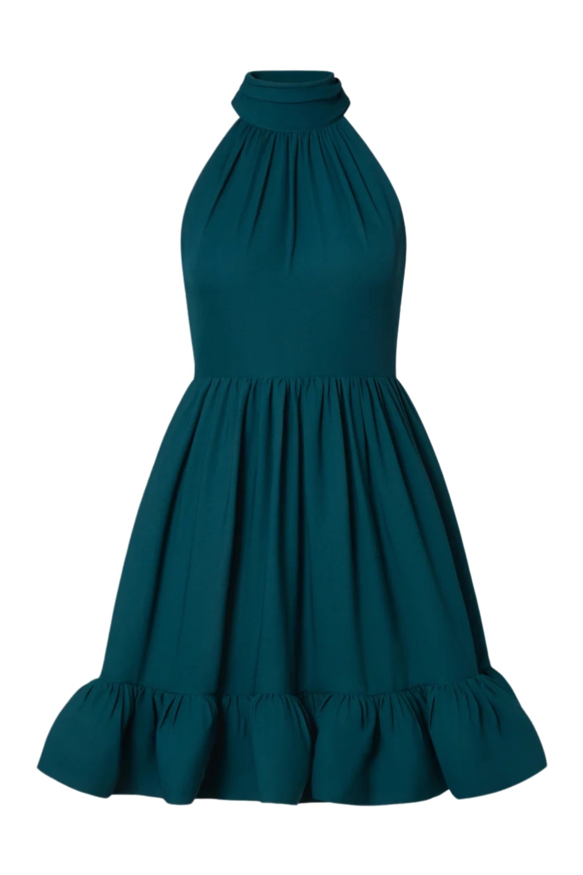 Fern Halterneck Ruffled Mini Dress - Teal
