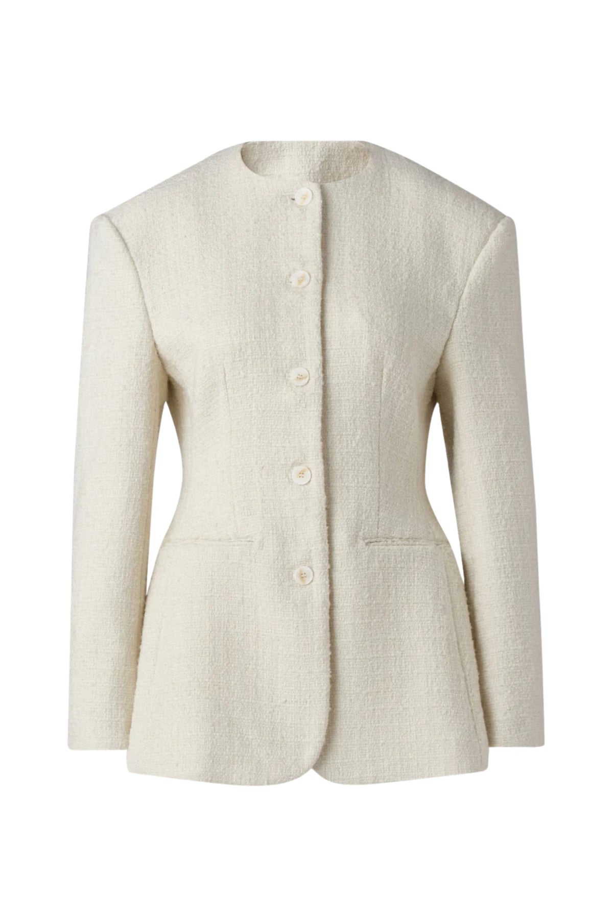 Carol Fitted Boucle Blazer - Vanilla