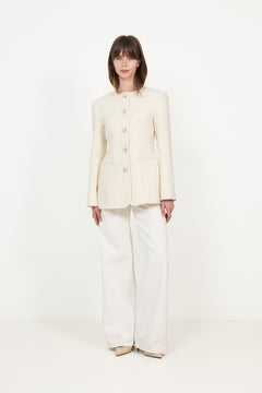 Carol Fitted Boucle Blazer - Vanilla