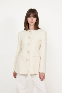 Carol Fitted Boucle Blazer - Vanilla
