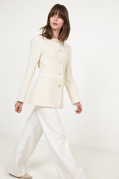 Carol Fitted Boucle Blazer - Vanilla