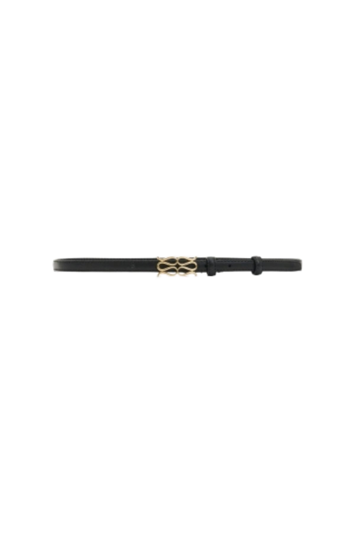Mini Monogram Leather Belt - Black