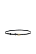 Mini Monogram Leather Belt - Black
