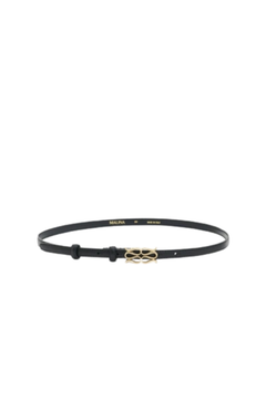 Mini Monogram Leather Belt - Black