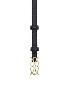 Mini Monogram Leather Belt - Black