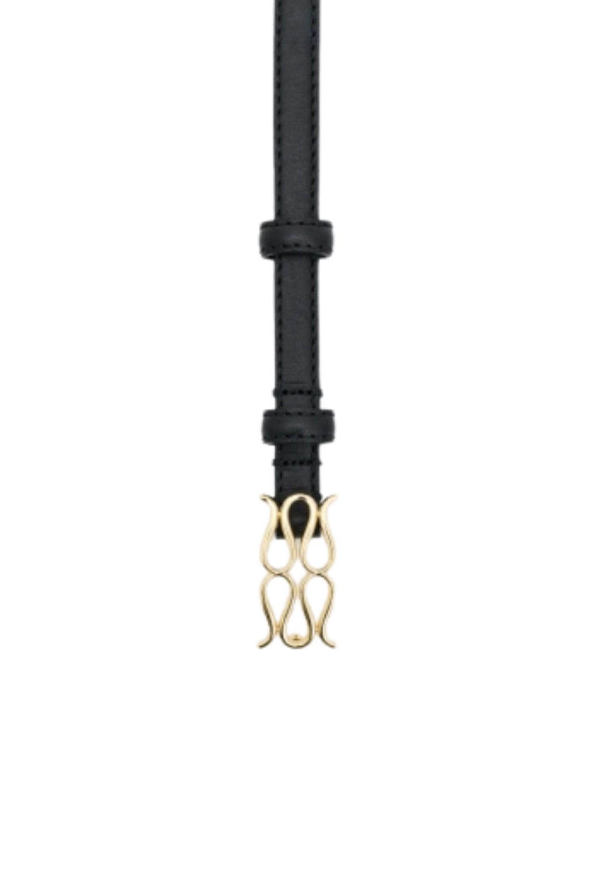 Mini Monogram Leather Belt - Black