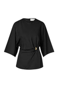 Zilla Brooch Detailed Blouse - Black