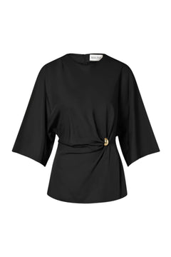 Zilla Brooch Detailed Blouse - Black