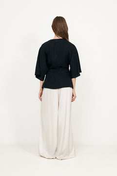 Zilla Brooch Detailed Blouse - Black