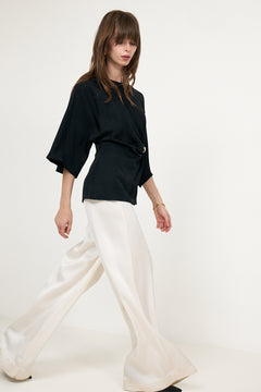Zilla Brooch Detailed Blouse - Black