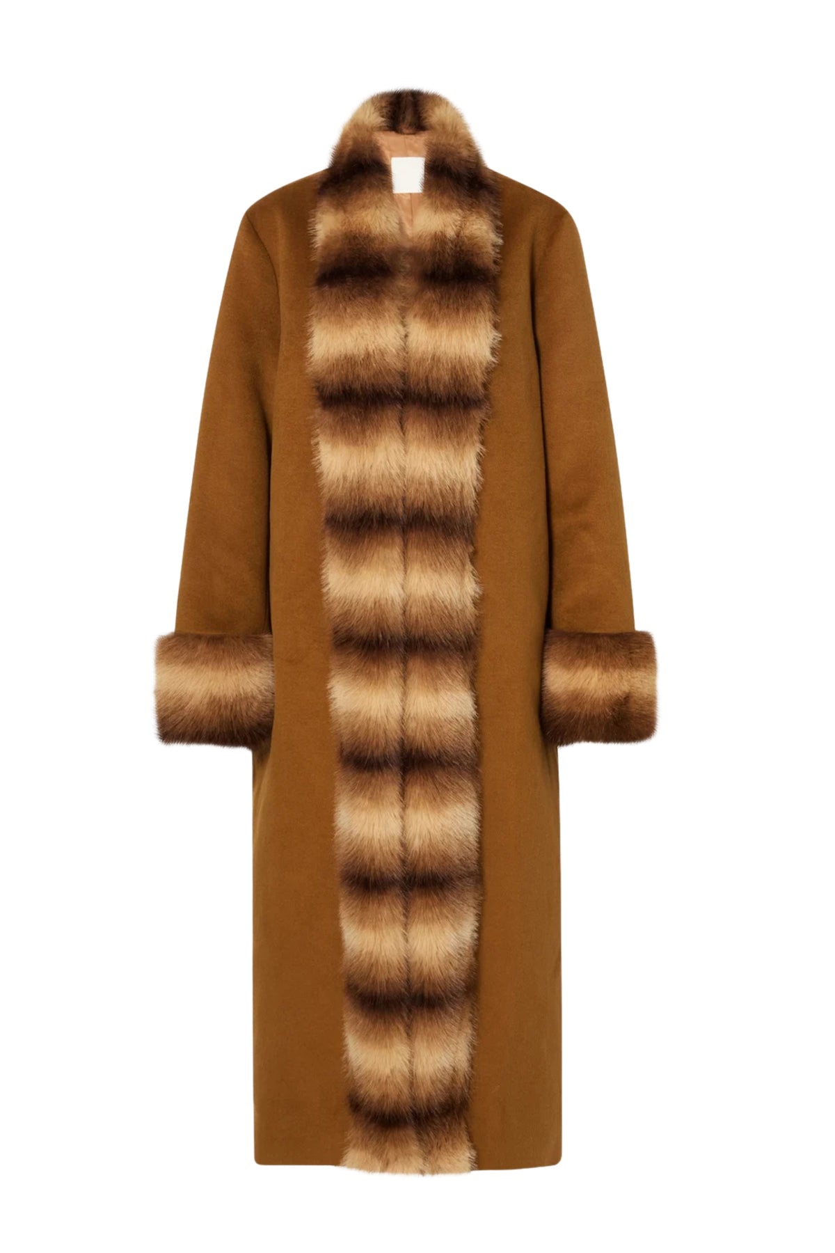 Anouk Yve Faux Fur Wool Coat - Camel Anouk Yve